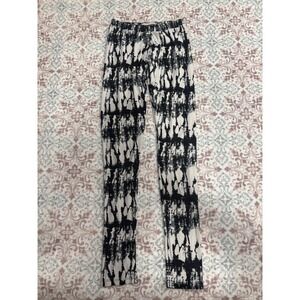 Jay Jays Womens Black White Abstract Tie Dye Leggings Size S Stretch Casual